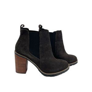 Crevo Brown Leather Heeled Boots | Classic Design, Size 8.5